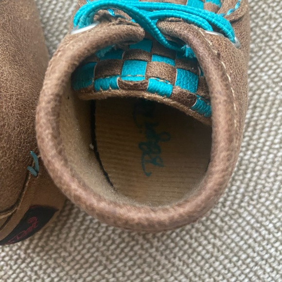 Blazin’ Roxx Infant Faux Leather Chukka Bootie. Brown W/Turquoise Weave. Sz 0-6M - Picture 9 of 15